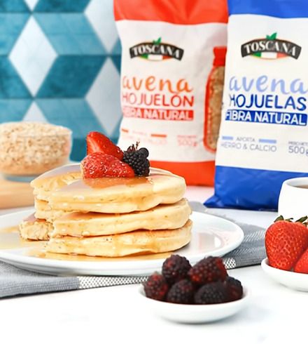 Pancakes saludables de avena